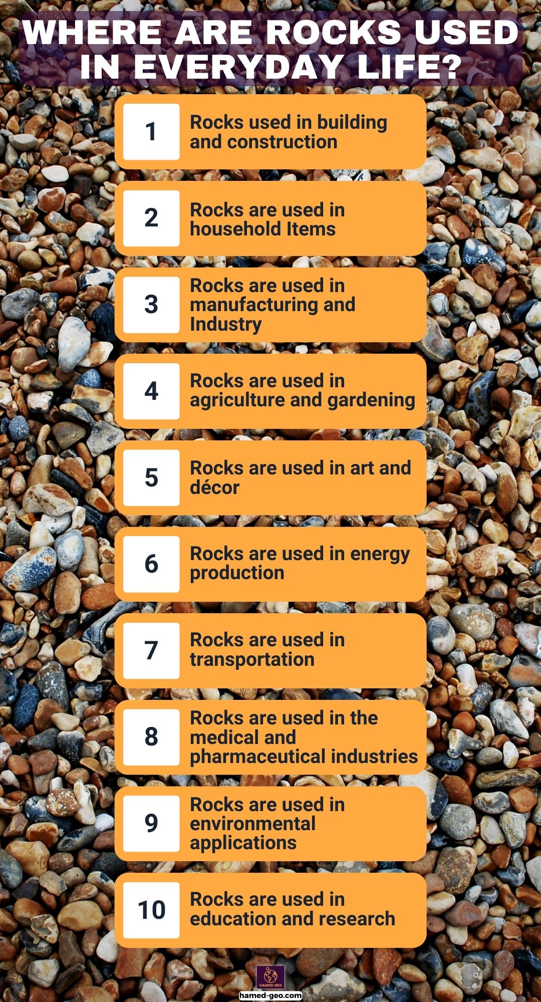 Where are rocks used in everyday life 